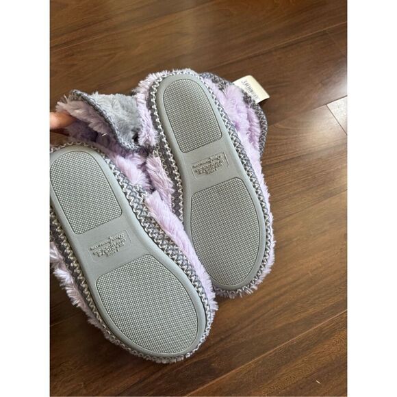Dearfoams L 9/10 Women's Fuzzy Memory Foam Beth Bedroom Bootie Slipper Sock with - Picture 6 of 6